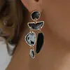 Pendientes de botón de metal esmaltado tridimensional geométricos irregulares de estilo versátil con diseño único, joyería transfronteriza europea y americana