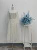 Estilo étnico tie-dyeable tecido branco embrião vestido mulheres vestido longo atacado