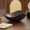 Bandeja geométrica creativa imitación madera para frutas para uso doméstico en la sala de estar, bandeja expositora para snacks y frutas secas, caja de dulces retro china