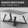 Mesa de Centro Minimalista Nórdica em Ardósia com Pés de Metal, Mesa de Centro Pequena Moderna para Apartamento, À Prova d'Água e Fácil de Limpar para Uso em Aluguel