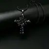 Aleación Más Vendido Amazon Nuevo Hip-Hop Cruz Rosa Colgante Accesorios Anillo Pulsera Juego de Tres Piezas