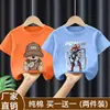 Verão Bebê Manga Curta Verão Fino Estampa de Desenho Animado Moda Roupas Camiseta de Manga Curta Meninos Bebê Algodão Puro Top
