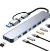 Hub de expansión de estación de acoplamiento USB 3.0 para tarjetas SD TF de 8 en 1 - 50.00g transfronterizo hub hub