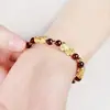 Pulseira de liga metálica banhada a ouro transfronteiriça, ágata verde e vermelha corajosa, pulseira requintada para casais, pulseira de ouro de imitação para homens e mulheres, atacado