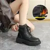 Botas Martin Populares para Mulheres, Sola Grossa, Para Uso ao Ar Livre, Novo Outono e Inverno 2026 Estilo Britânico, Antiderrapante, Aumenta a Altura, Com Cadarço, Botas Curtas para Mulheres Baixas