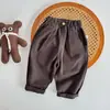 Calça Casual Infantil 0-6 Anos Primavera Novo Estilo Calça Estilo Coreano Infantil Calça Casual Cor Lisa para Bebê Elegante Novo Estilo
