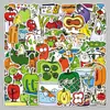 50 pegatinas originales de mercado de verduras, divertidos paquetes de emojis de comida dibujados a mano estilo caricatura, pegatinas transfronterizas para caja de almacenamiento de refrigerador