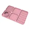 Bandeja de Lamer para Mascotas Transfronteriza Nuevo Producto Ventosa de Silicona Tapete de Lamer Antiahogamiento Antideslizante con Contenedor de Comida Compartimentado Antiderrames