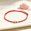 Pulseira da Sorte para Atrair Riqueza Verão Novo Tornozeleira Feminina Corrente de Pé Ano do Zodíaco Sorte Pulseira Vermelha Simples Luxo Leve