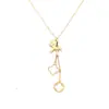 Ahora Mismo Cáscara de Cuero Rico Colgante de Caballo Collar Celebridad de Internet Sencillo Combinable Cadena de Lana Colgante Trébol de Cuatro Hojas