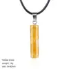 Collar Cilíndrico de Cristal Natural de 30 mm Estilo Minimalista Europeo y Americano Transfronterizo Colgante de Piedra Preciosa Cilíndrica Tallada de Ágata en Bruto
