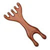 Masajeador de cabeza de cinco puntas de sándalo, peine masajeador de meridianos del cuero cabelludo, peine de tratamiento para el cuero cabelludo gua sha para el cuidado de la salud, palo para aliviar los músculos, asta de ciervo