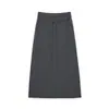 Falda de Punto ACME Gris Oscuro para Mujer, Otoño, Falda Recta de Longitud Media con Caída, Corte Relajado, 62181