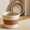 Cubo portátil plegable para pedicura para uso doméstico, tina engrosada para remojar los pies con función de masaje, bañera para pedicura elevada y profunda