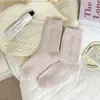 Calcetines Verdes Nuevos para Mujer con Encaje Fresco, Estilo Dulce Ins, Estilo Universitario Versátil, Calcetines Gruesos de Lana Cálidos para Otoño e Invierno