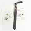 La misma corbata gris tb de Wang Xinling para gente perezosa estilo jk universitario corbata rayada pequeña para mujeres pareja