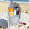 Bolsa de Tocador de Malla Portátil para Viajes de Negocios, Diseño Multibolsillo, Bolsa Organizadora de Almacenamiento para Cepillo de Dientes, Pasta de Dientes, Cosméticos de Hotel