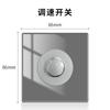 Panel de enchufe de interruptor gris tipo 86, interruptor de punto de pared de vidrio templado con espejo de control doble simple con luz LED para el hogar