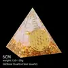 Transfronterizo 6cm Cristal Natural Letra Dorada Adorno Decorativo de Escritorio para el Hogar Pirámide de Resina para Chakra Yoga Meditación