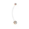 Clavo de Ombligo de Caña Suave Transfronterizo Europeo y Americano Bola de Arcilla Suave Diamante Doble Uña de Ombligo de Acrílico Mujeres Embarazadas Joyería de Piercing UV Anillo de Ombligo