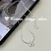 Estilo Japonês Coreano Simples Estilo Ins Corrente para Clavícula Prata de Lei S925 Pingente de Laço Tubo de Prata Doce Versátil Atmosfera