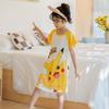 Camisón de niña 2025, nuevo pijama de verano de manga corta para niña, ropa de casa estilo occidental para niña grande, ropa exterior