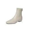 Botas Femininas Slimming Estilo Coreano Chique para o Dia a Dia Tamanho Grande 40-42 Outono/Inverno 2026 Salto Baixo Robusto Bico Quadrado Delicado Botas de Cano Elástico