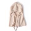 Gorro bufanda integrado de lana pura estilo coreano para hombre y mujer otoño e invierno tejido grueso con protección para las orejas cuello cálido bufanda con capucha