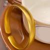 Loja de ouro mesmo estilo estilo antigo anel de ouro areia pulseira aberta pulseira de ouro senso de design feminino Leve luxo face larga para namorada