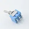 Interruptor de botão azul claro 6 pinos 2 velocidades MTS-202 micro interruptor de alimentação prata