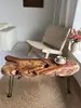 Mesa de Centro Plegable de Madera Maciza, Mesa Pequeña Simple para Balcón Exterior, Mesa Baja Tatami para Sala de Estar, Mesa de Centro para Balcón