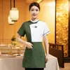 Ropa de Trabajo para Camarera de Hotel de Manga Corta Nueva Comedor Hotel Chino Hot Pot Casa de Té Restaurante Ropa Verano