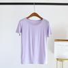 Camiseta de Manga Corta de Modal para Mujer, Verano, Casual, Delgada, Color Sólido, Cómoda, Transpirable, Pijama, Ropa para el Hogar