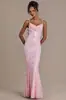 Vestido de Celebridad Transfronterizo Estilo Europeo y Americano 2026 con Lentejuelas y Tirantes de Perlas, Vestido Largo de Sirena para Fiestas Nocturnas, Ajustado al Cuerpo, sin Espalda