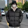 Tanke Zhe Abrigo de Algodón para Hombre Estilo Hong Kong Invierno Tendencia Estilo Pareja Cuello Alto Chaqueta Puffer ins Cálida Holgada Color Sólido Ropa de Abrigo