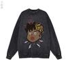 Sudadera con capucha de banda de hip-hop retro estadounidense, lavada, de terciopelo, para parejas, venta al por mayor