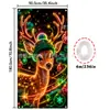 Tela colgante fluorescente de Navidad Papá Noel renos muñeco de nieve cachorro bandera de tela neón decoración de fiesta navideña transfronterizo