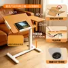 Mesa de noche de escritorio giratoria bidireccional de 360 grados Mesa elevable neumática móvil Escritorio de estudio simple Escritorio de computadora para dormitorio