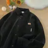 Camisa de Veludo de Manga Comprida Masculina Outono e Inverno Marca Tendência Solta Roupa de Baixo Jaqueta Camisa Masculina Retro Americana de Alta Qualidade