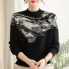 Moda y Estilo en Nueva Ropa de Punto para Maternidad, Suéter de Cuello Alto Parcial para Mujeres de Mediana Edad y Mayores, Suéter Elegante y Cálido de Forro Polar