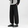 Pantalones de Chándal Retro Americanos para Hombre Otoño Negro Primavera/Otoño Japonés Pantalones de Hombre Sueltos Casuales Largos para Hombre