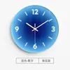 Reloj de Pared de Cristal Templado Reloj de Pared para el Hogar Reloj Redondo de Cristal para la Sala de Estar Reloj de Cuarzo Silencioso para el Dormitorio 30cm