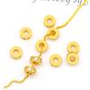 Cuentas sueltas espaciadoras chapadas en cobre y oro real de 18K, color dorado de 14K envuelto, espaciadores con borde que conservan el color, incrustados con diamantes, accesorios para joyería DIY