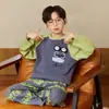 Pijamas para niños y adolescentes, nuevos modelos primavera y otoño 2026, algodón puro, manga larga, estilo fino, ropa de casa para niños y adolescentes, edición de otoño