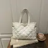 Bolsa de Algodón Estilo Ins Coreano para Mujer 2025 Nueva Bolso Bandolera Acolchado de Gran Capacidad Bolso Tote Bolso de Hombro para Viajar de Compras
