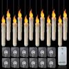 Control Remoto LED Velas Lágrimas de Tallo Largo Luz Navideña Halloween Boda Fiesta Decoración de Ambiente Vela Electrónica Sin Llama