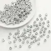 Cuentas de acrílico con letras del alfabeto inglés cuadradas plata antigua DIY pulsera de cuentas hecha a mano collar accesorios de joyería material