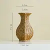 Vaso de Cerâmica Retrô Estilo Wabi-Sabi Shumen Flor Artificial Arranjo de Flores para Sala de Estar Decoração de Entrada de Luxo Leve de Alta Qualidade