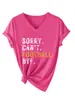 Lo siento no puedo fútbol adiós Amazon eBay sitio independiente moda casual camiseta de mujer con cuello en V y manga corta