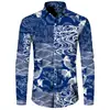 Camisas Masculinas com Estampa Floral Paisley da Moda Estilo Vintage Lapela
